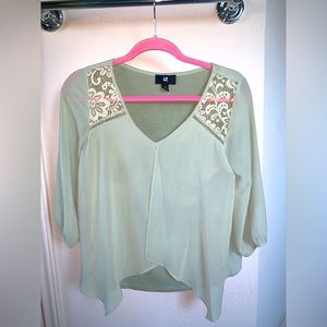 Pastel Green Long Sleeve Blouse